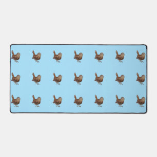 Wren Bird (Troglodytes Troglodytes) Light Pink Desk Mat