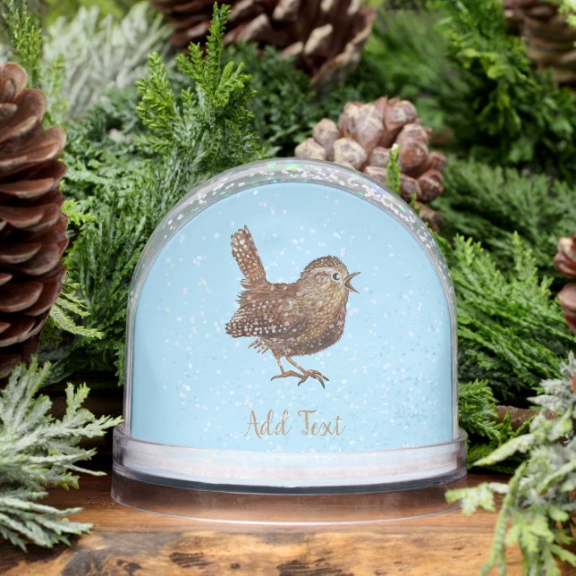 Wren Bird (Troglodytes Troglodytes) Personalised Snowglobe (Winter)