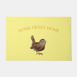 Wren Bird (Troglodytes Troglodytes) singing Doormat