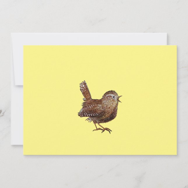 Wren Bird (Troglodytes Troglodytes) singing   Invitation (Front)