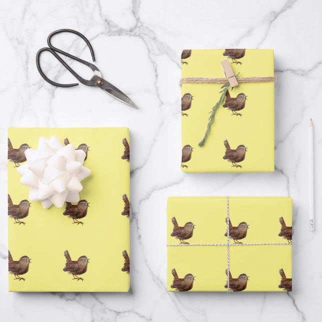 Wren Bird (Troglodytes Troglodytes)   Wrapping Paper Sheet (Front)
