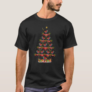 Wren Bird  Xmas Holiday Santa Wren Christmas Tree T-Shirt