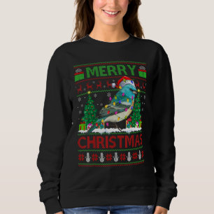 Wren Bird   Xmas Tree Ugly Santa Wren Christmas Sweatshirt