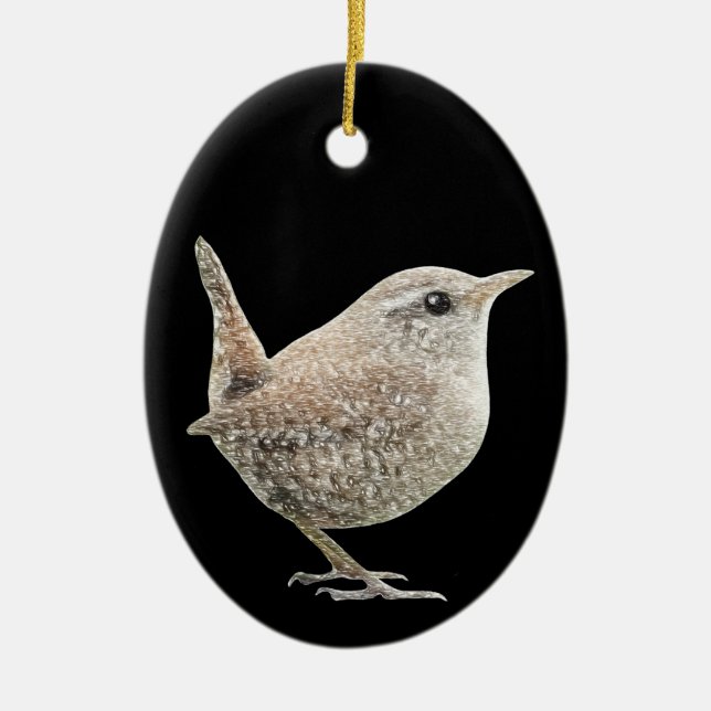 Wren Ceramic Tree Decoration (Front)
