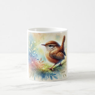 Wren in a peaceful garden 201024AREF121 - Watercol Coffee Mug