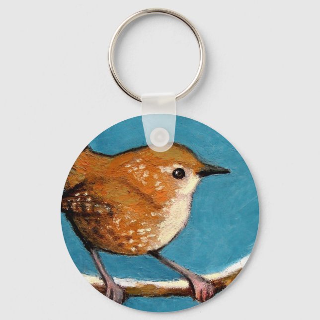 WREN IN OIL PASTEL KEY RING (Front)