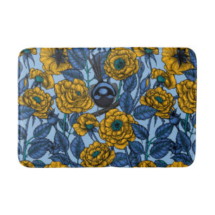 Wren in the roses bath mat
