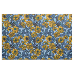 Wren in the roses fabric