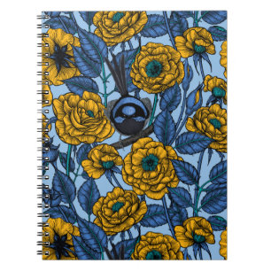 Wren in the roses notebook