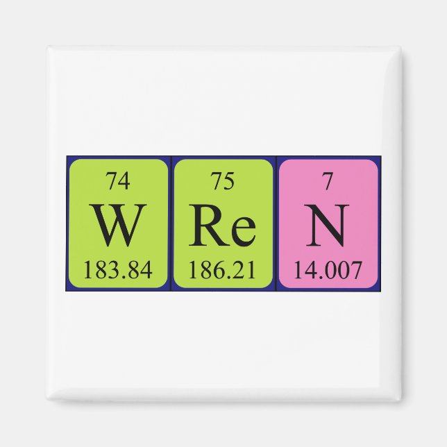 Wren periodic table name magnet (Front)