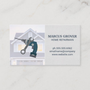 Wrench and Drill   House Business Card