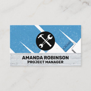Wrench and Hammer   Paint Roller and Bricks Business Card