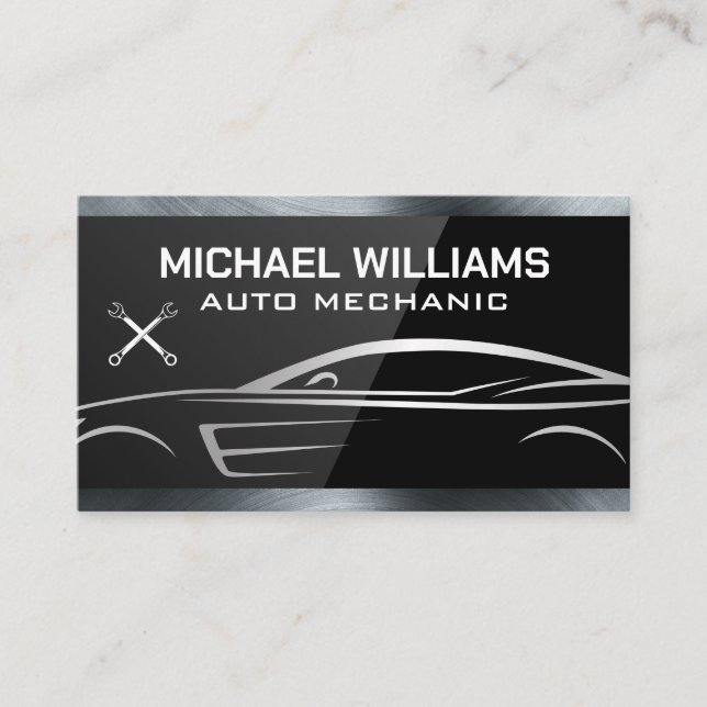Wrench | Auto Logo Business Card (Front)