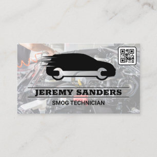 Wrench Auto Logo Services QR Code Business Card