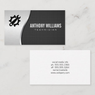 Wrench Gear Carbon Fibre and Metal Business Card