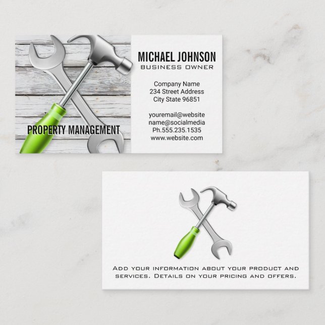 Wrench Hammer | Carpentry Business Card (Front/Back)