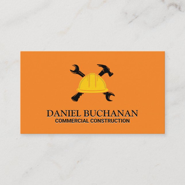 Wrench Hammer | Hard Hat Construction Business Card (Front)