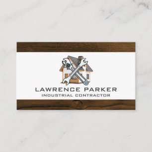 Wrench Home Logo   Wood Trim Business Card