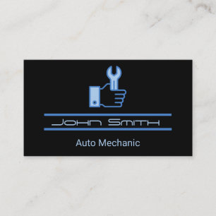 Wrench in Hand   Carbon Fibre Pattern  Business Card
