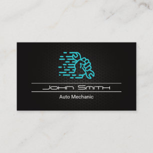 Wrench in Hand Carbon Fibre Pattern Business Card