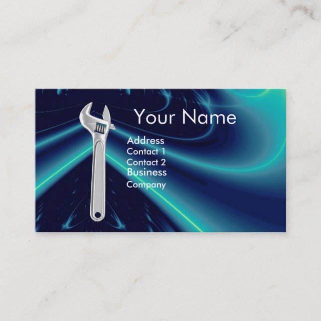 WRENCH METAL MECHANICS,PLUMBERS MONOGRAM BUSINESS CARD (Front)