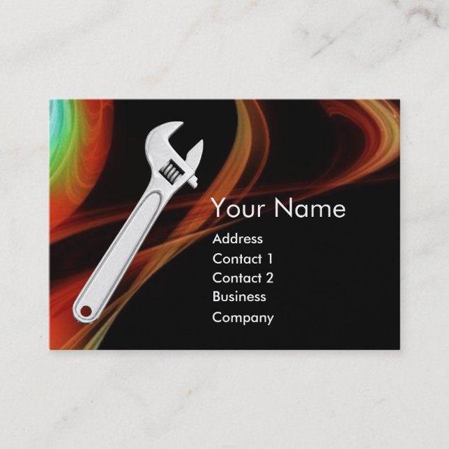 WRENCH METAL MECHANICS,PLUMBERS Pearl Paper Business Card (Front)
