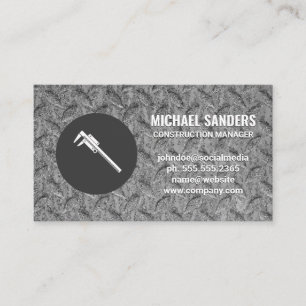Wrench Steel Pattern Construction Carpentry Business Card