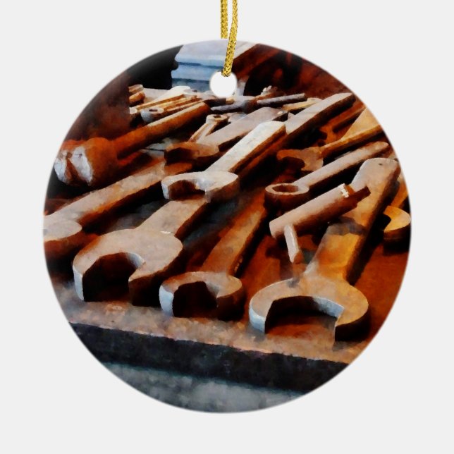 Wrenches Ceramic Tree Decoration (Front)