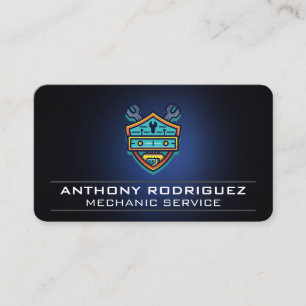 Wrenches Gear and Piston Mechanic Repair Business Card