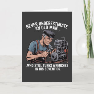 Wrenches in Their Seventies Funny Mechanic Quote Holiday Card