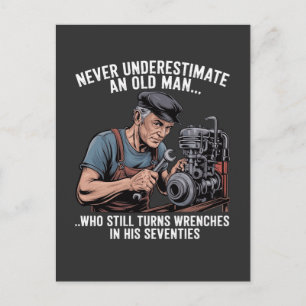 Wrenches in Their Seventies Funny Mechanic Quote Invitation Postcard