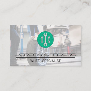 Wrenches Man working on Tires Business Card