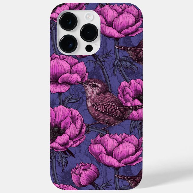 Wrens in the anemone garden Case-Mate iPhone case (Back)