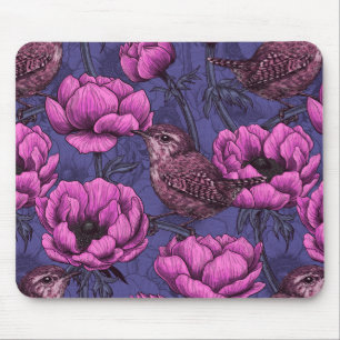 Wrens in the anemone garden mouse pad