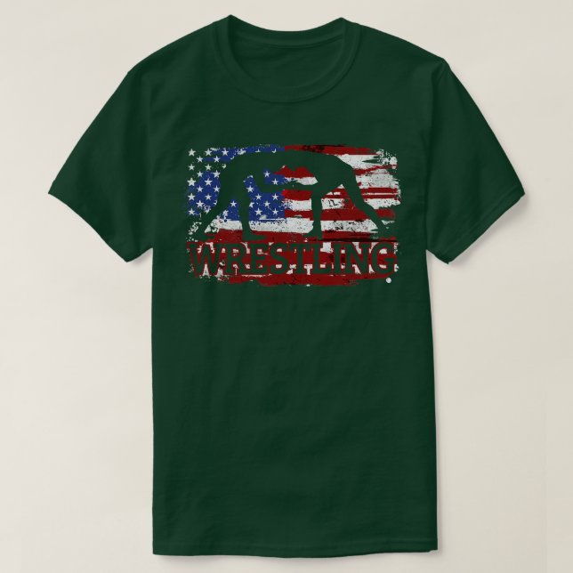 Wresting USA Flag T-Shirt (Design Front)
