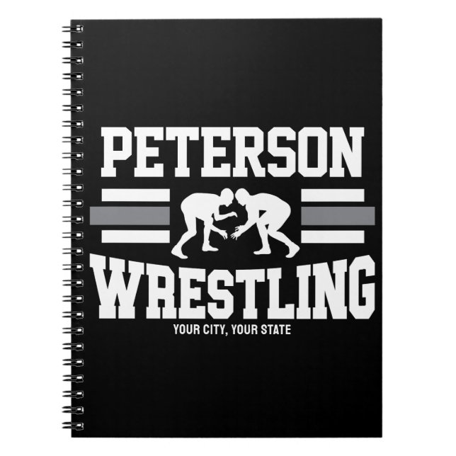 Wrestler ADD NAME School Athlete Wrestling Team Notebook (Front)