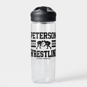 Wrestler ADD NAME School Athlete Wrestling Team Water Bottle