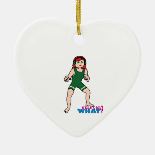 Wrestler - Light/Red Ceramic Ornament