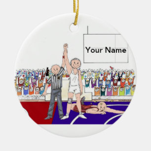 Wrestler - male ceramic ornament
