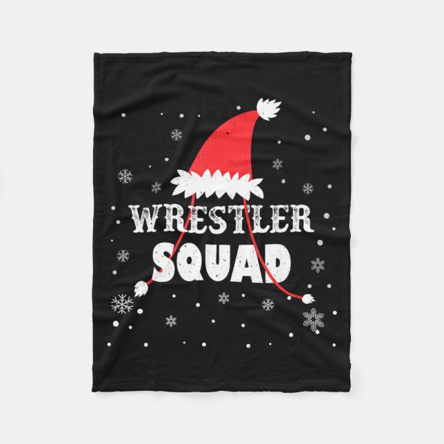 Wrestler Squad Christmas Wrestling Matching Xmas  Fleece Blanket (Front)