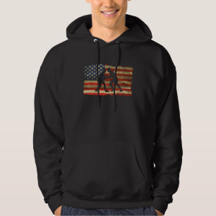 Wrestler Wrestling American Flag Vintage Wrestling Hoodie