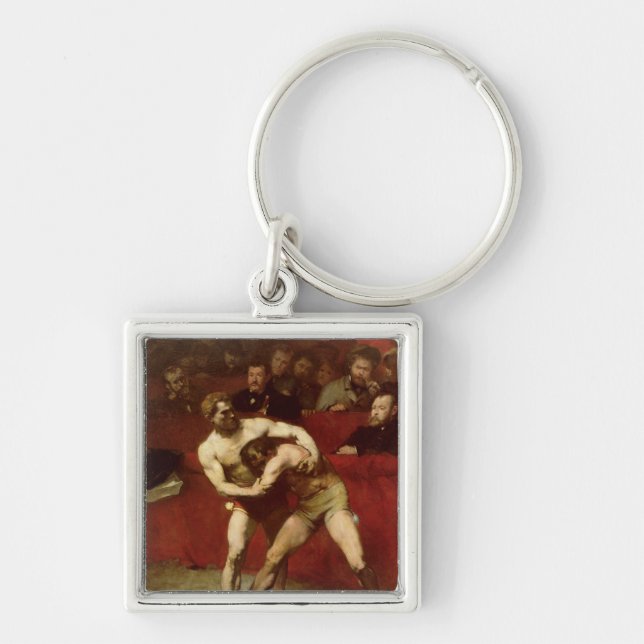 Wrestlers, 1875 key ring (Front)