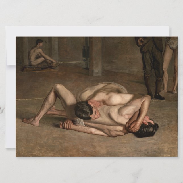 Wrestlers (by Thomas Eakins) Card (Front)