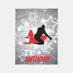 Wrestlers ExplodingWith Stars Fleece Blanket