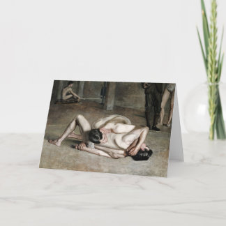 Wrestlers Fine Art Greetings Card