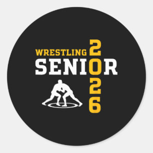 Wrestlers Graduation Wrestling Senior 2026 Classic Round Sticker