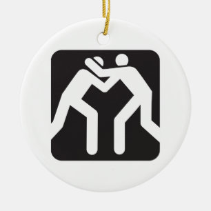 Wrestlers Icon Ceramic Tree Decoration