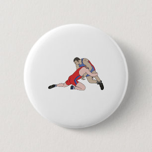 Wrestling 6 Cm Round Badge