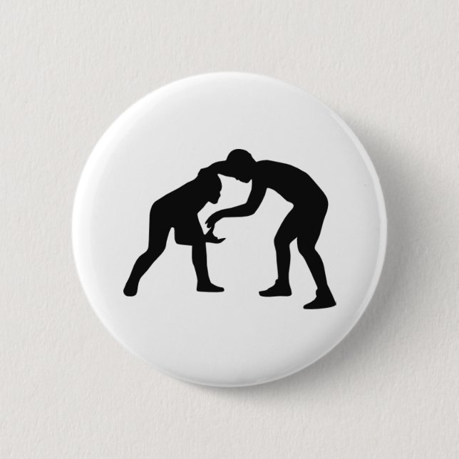 Wrestling 6 Cm Round Badge (Front)