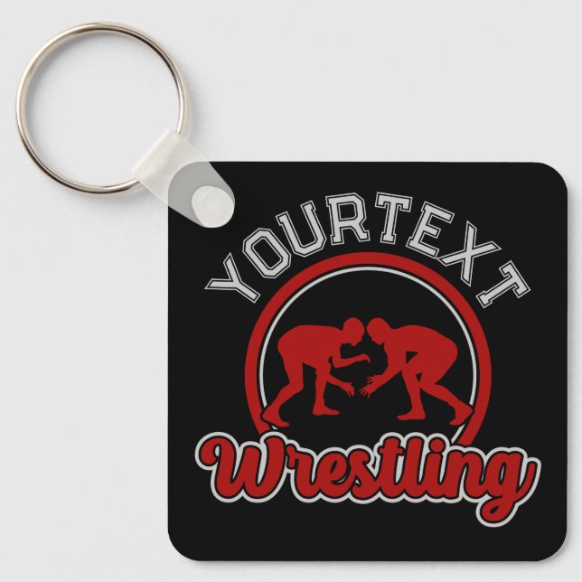  Wrestling ADD NAME Grapple Champion Team Player  Key Ring (Front)